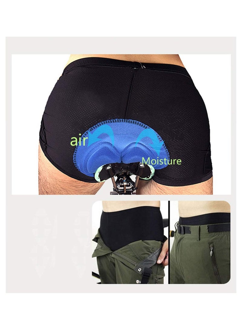 SYOSI Bike Cycling Shorts, Cycling Underwear Shorts for Men, 3D Padded MTB Liner Biking Shorts for Mountain Bike Race Bike Marathon, Size L:Waist 39in, Length 11in, Leg Circumference 17in (Blue)  - Image 3