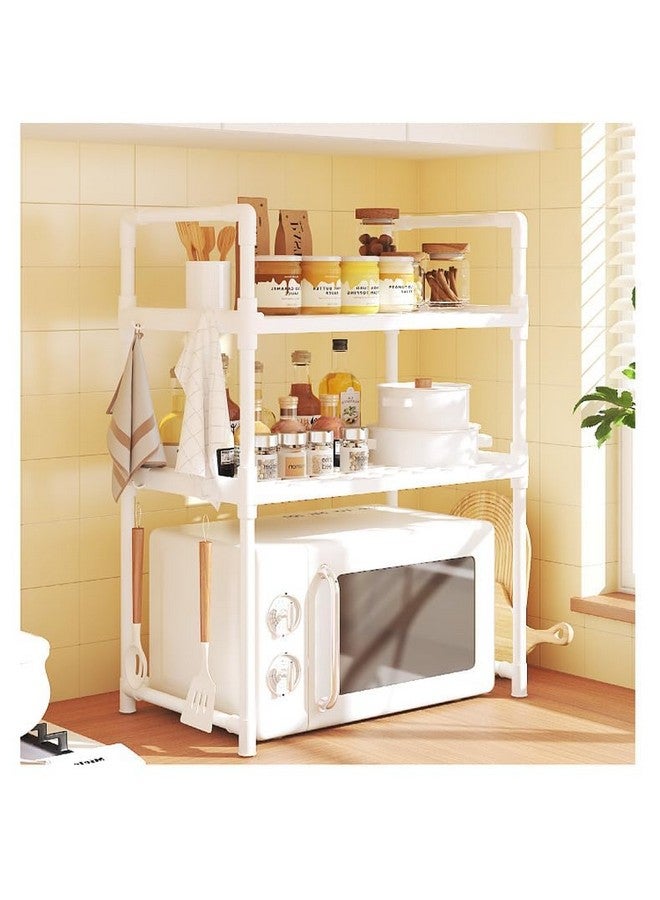 Olpad Expandable 3 Tier SS Kitchen Shelf Organizer Countertop Rack Space Saving Kitchen Free Standing Rack for Cosmetics, Stationary and Jars Organization Oven Stand Compact & Convenient (3 layer, White) - Image 1