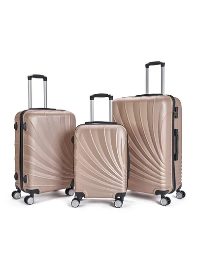 LIMRA Travel Bags From limra it consists of 3 luggage bags with a modern design and a solid gold color