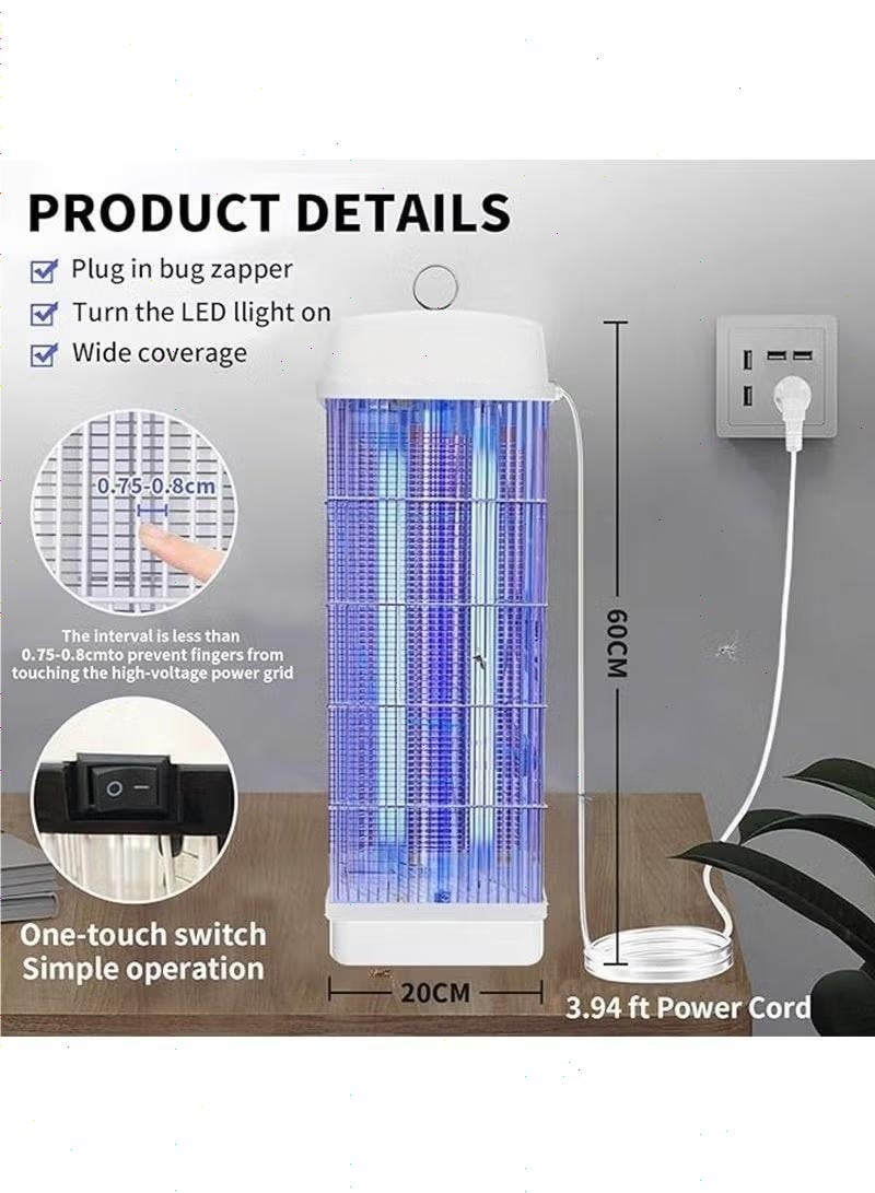 بوميفار صاعق كهربائي لقتل البعوض - صاعق حشرات قاتل للحشرات في الأماكن المغلقة/المفتوحة مع صينية تجميع وضوء الأشعة فوق البنفسجية | مصيدة ذباب آمنة للأطفال وخالية من المواد الكيميائية - Image 2