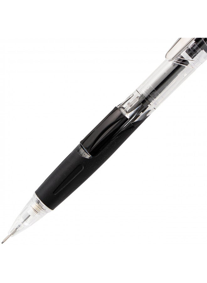 Pentel Pentel Twist Erase CLICK Mechanical Pencil, Pack of 12, 0.5mm, Clear Barrel, Black Grip (PD275TA) - Image 5