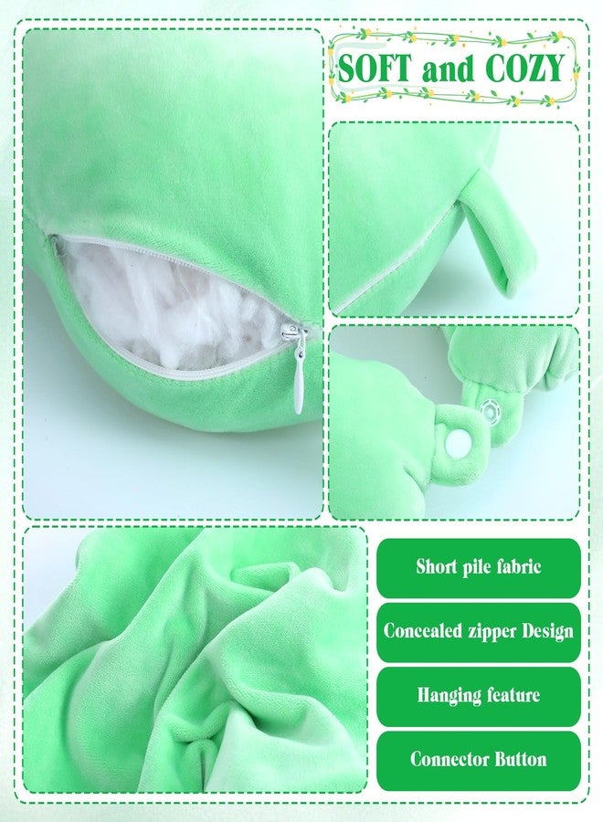 Zelphvt 2 Pcs Travel Pillow Cover, Reusable Green U Shaped Pillow Case Washable Soft and Smooth Airplane Travel Pillows Case Cover (Only Pillows Covers, No Filler) - Image 5