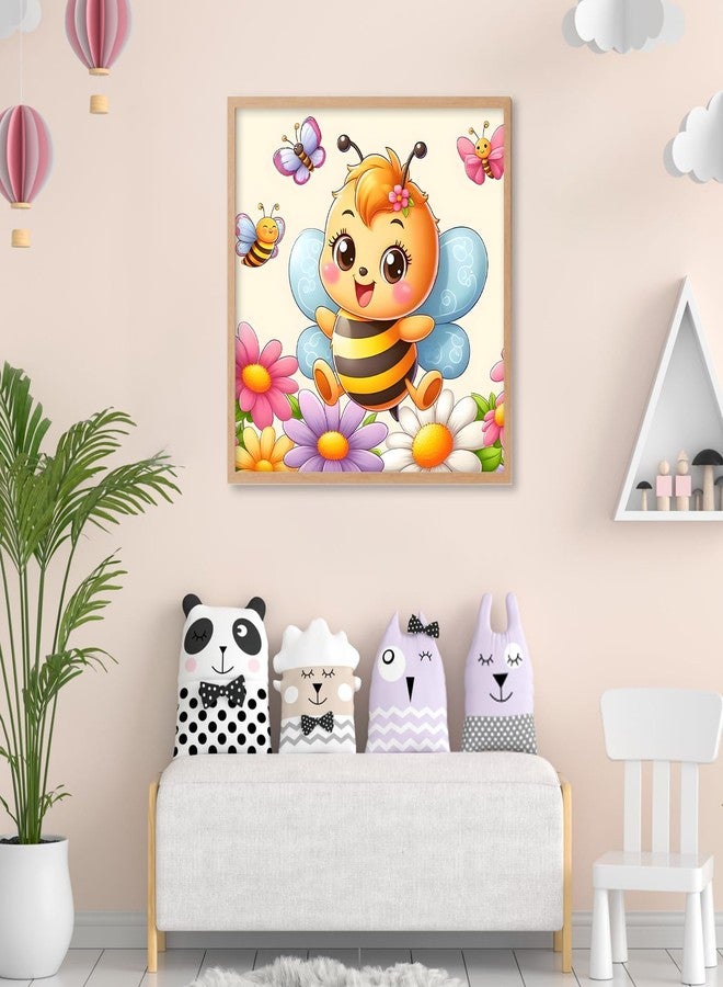 Camocin Framed Paint by Numbers Kit for Kids Ages 4-12 - Bee Theme DIY Acrylic Painting Set with Frame for Beginners, Complete Art Kit with Canvas, Brushes & Paints - 10x10 Inch Home Decor Gift - Image 2