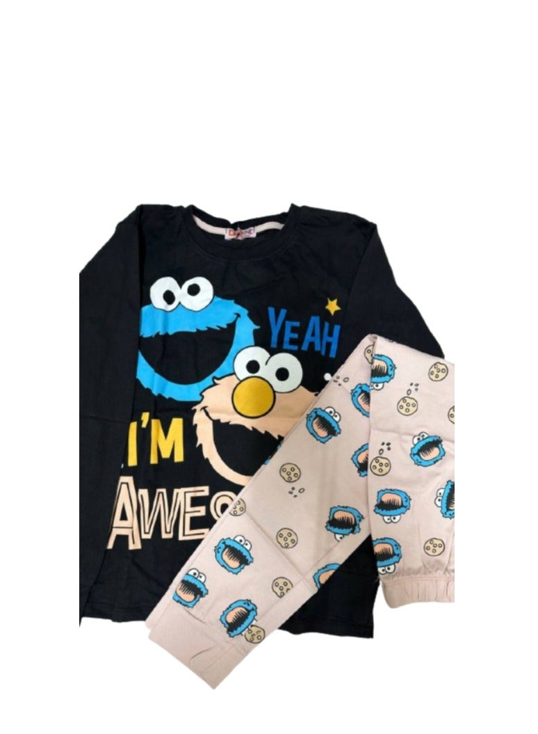 Girls' pajamas, black T-shirt and Simone pants - Image 2