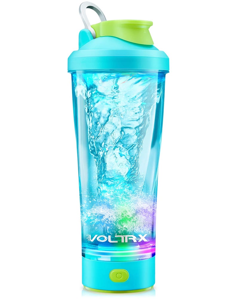 VOLTRX Electric Shaker Bottle - VortexBoost Portable USB C Rechargeable Protein Shake Mixer, Shaker Cups for Protein Shakes and Meal Replacement Shakes, BPA Free, Waterproof, Colored Light Base, 24 oz - Image 1