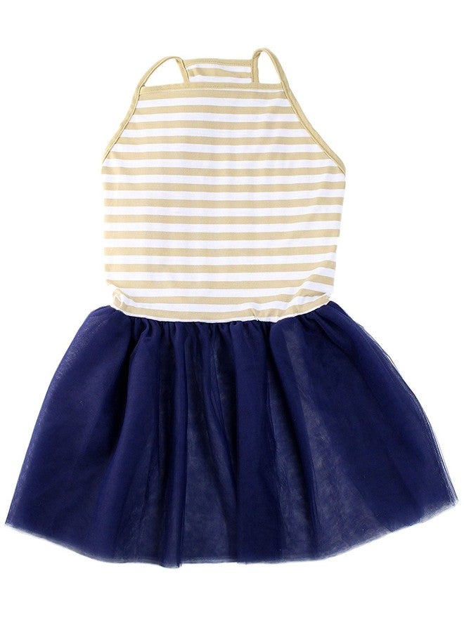 Midlee Elegant Tan & White Stripe Tutu Large Dog Dress (X-Large) - Image 3