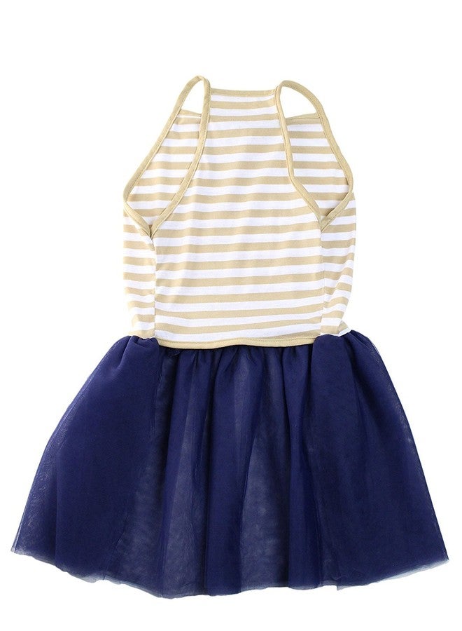 Midlee Elegant Tan & White Stripe Tutu Large Dog Dress (X-Large) - Image 2