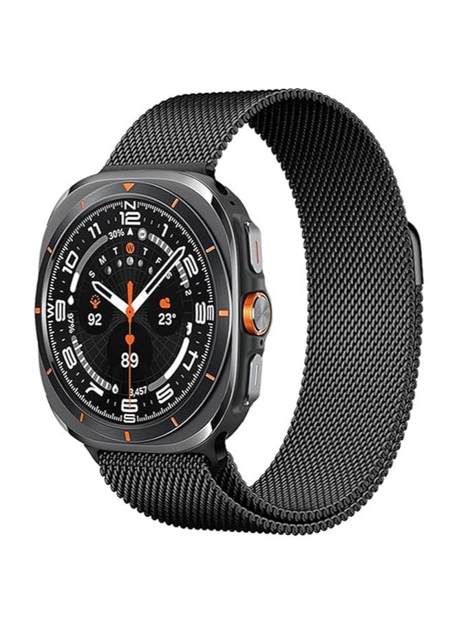 Milanese Band Compatible with Samsung Galaxy Watch 7 Ultra 2024 , Magnetic Loop Strap, Stainless Steel Wristbands Classic Style Metal Mesh Wristband for Galaxy Watch 7 Ultra - Black