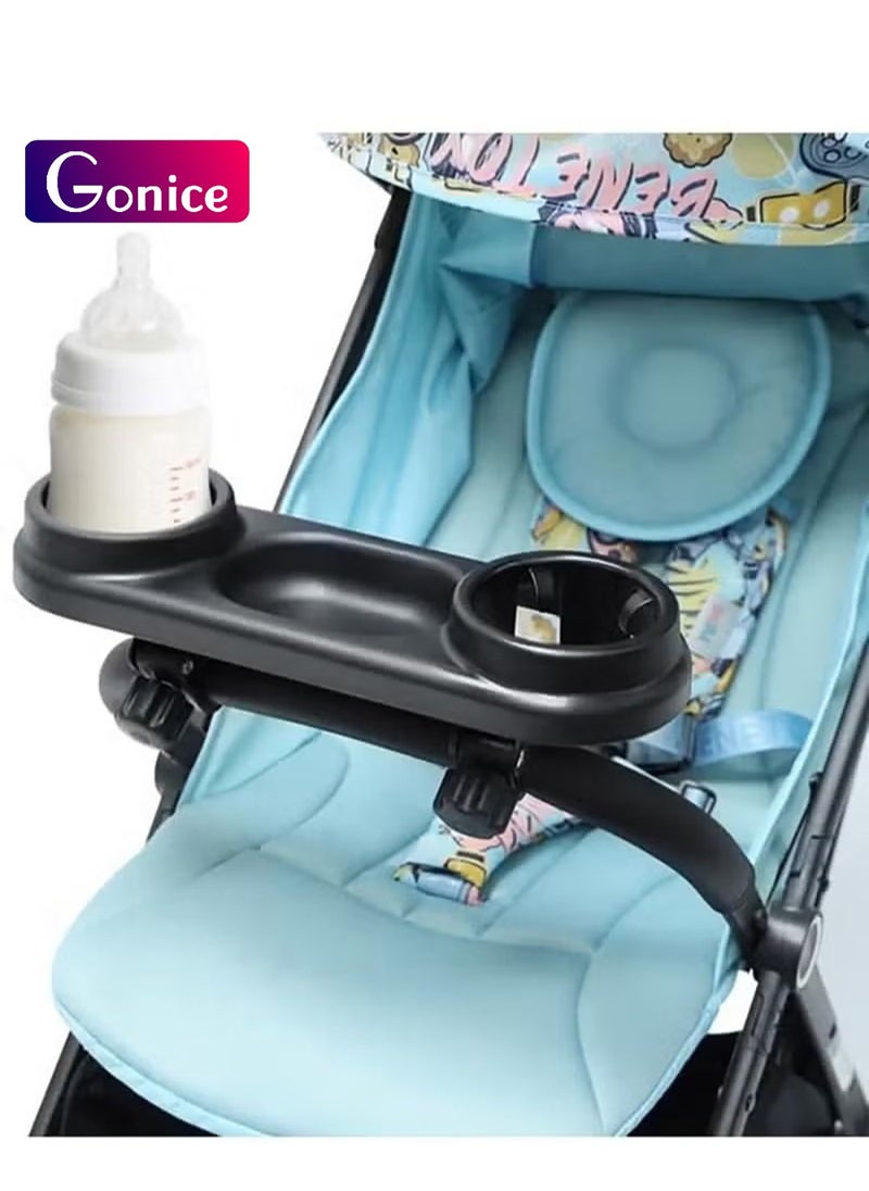 Gonice Universal Stroller Snack Tray with Cup Holder,Compatible with a Variety of Stroller handrails,ABS Material, Flexible Adjustment of The Installation  - Image 1