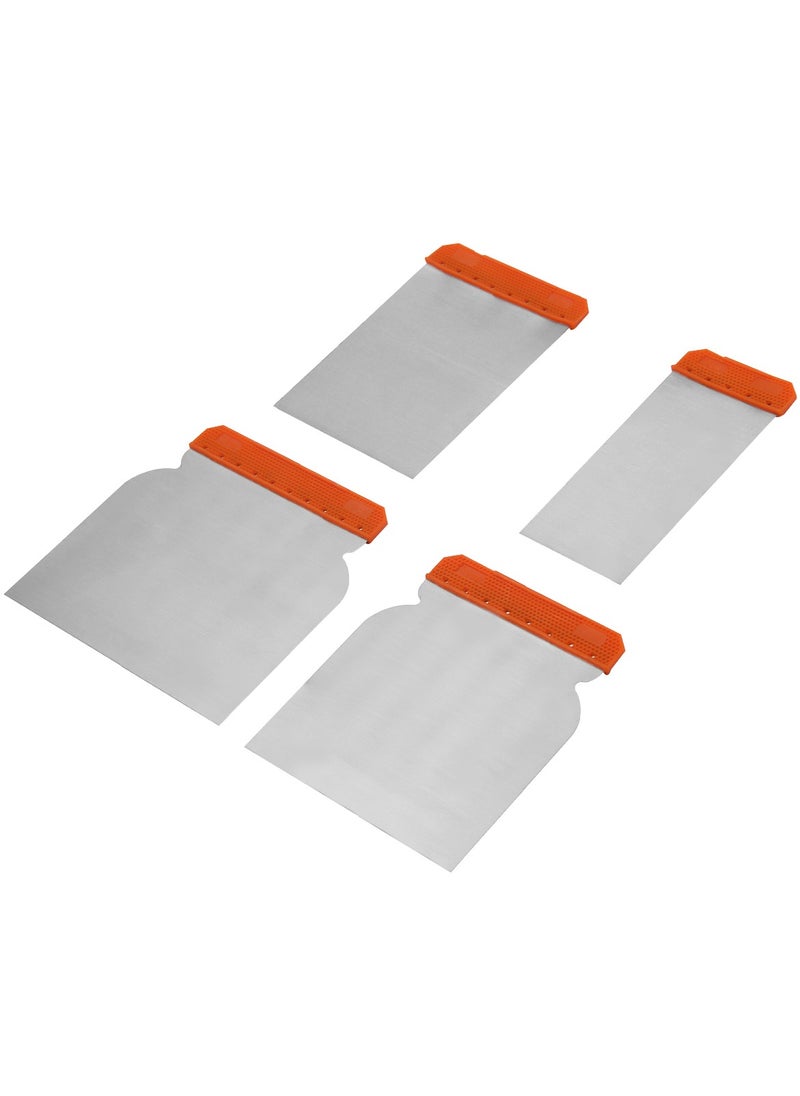 KSEIBI 4 Pieces Plastic Scraper 5,8,10,12cm, Steel Blades, Cleaning Scraper, Flexible Scrapers Tool for Wallpaper, Wall, Car Putty, Spackling, Glass, Labels, Baking, Patching, Plaster Scraping, Painters Tool  - Image 1