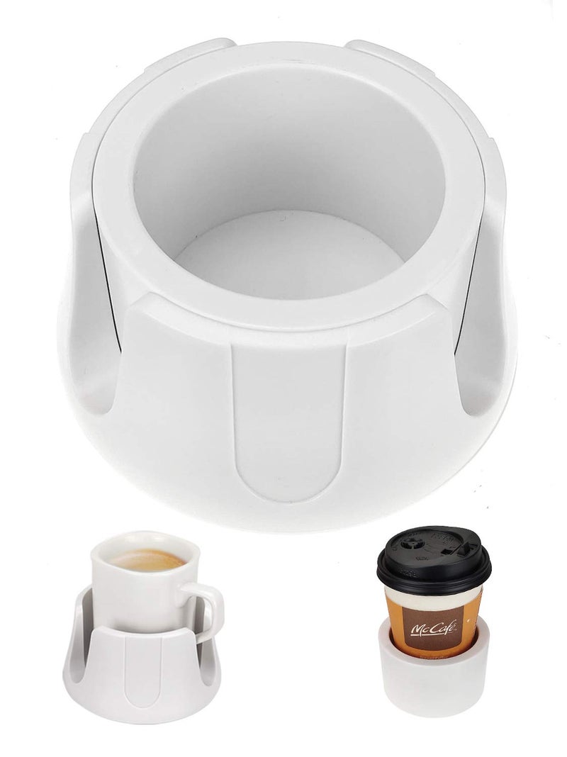 AntiSpill Cup Holder Drink Coaster with AntiSlip Mat Fits Drink for Home Office Outdoors White
