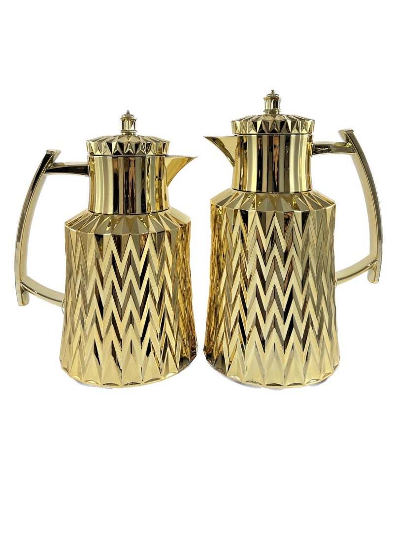 Home Maker 2-Piece  Tea & Coffee Flask, Gold - Image 3