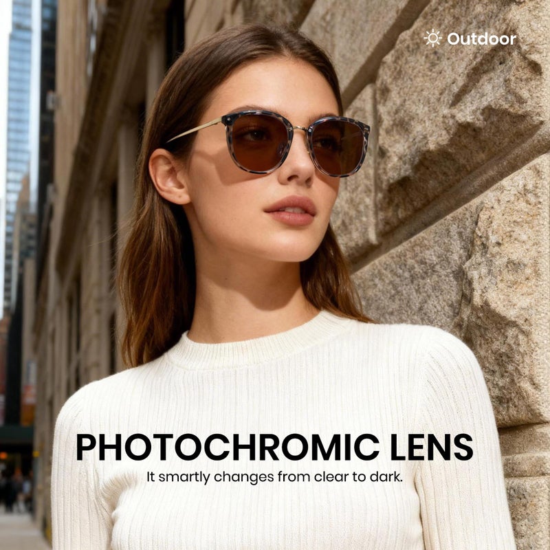 Cyxus Blue Light Glasses Photochromic Lens for Women, Fashionable Computer Glasses on Office Reduce Eye Strain Anti Migraine Great for Working Reading - Image 2