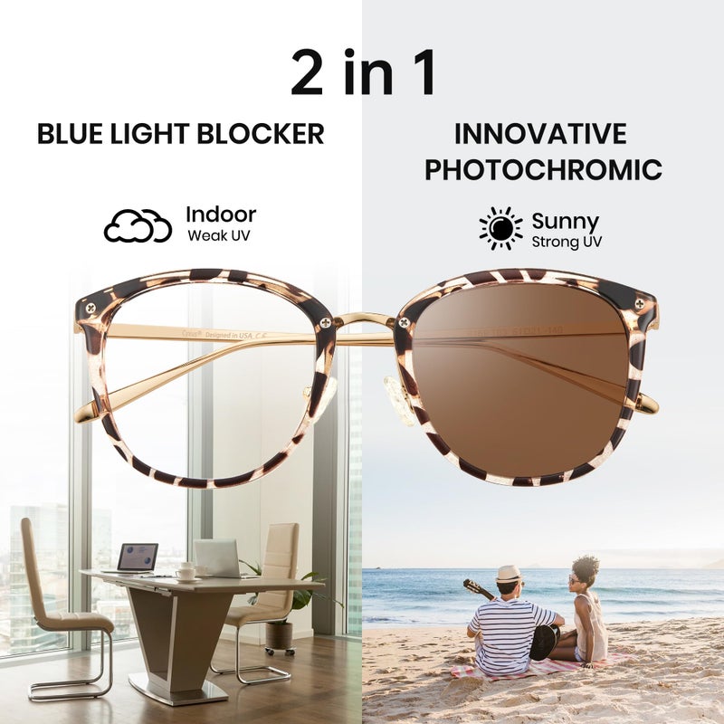 Cyxus Blue Light Glasses Photochromic Lens for Women, Fashionable Computer Glasses on Office Reduce Eye Strain Anti Migraine Great for Working Reading - Image 5