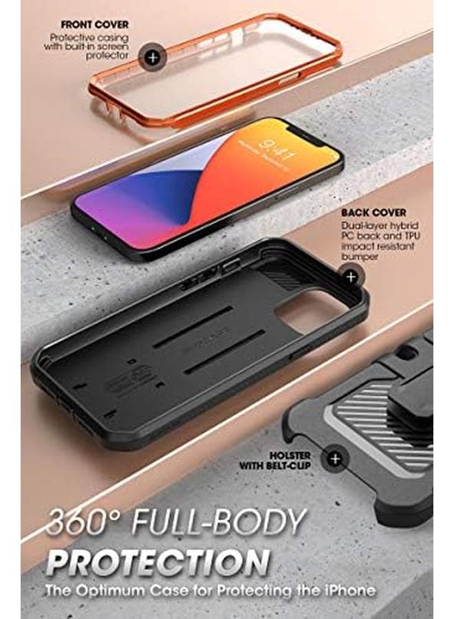 SupCase For Iphone 12 Case Iphone 12 Pro Case With Screen Protector Unicorn Beetle Pro Built In Stand And Belt Clip Full Body Rugged Protective Phone Case For Iphone 12 12 Pro 6.1" Orange - Image 4