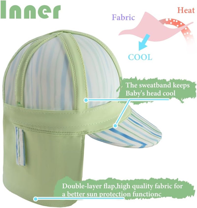 Gifts Treat Kids Legionnaires Hat, UPF 50+ Sun Protection Swim Cap Flap Hat for Kids, Quick Drying Boys Sun Hat with Neck Protection for Beach Seaside Pool… - Image 5