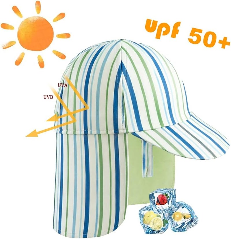 Gifts Treat Kids Legionnaires Hat, UPF 50+ Sun Protection Swim Cap Flap Hat for Kids, Quick Drying Boys Sun Hat with Neck Protection for Beach Seaside Pool… - Image 3