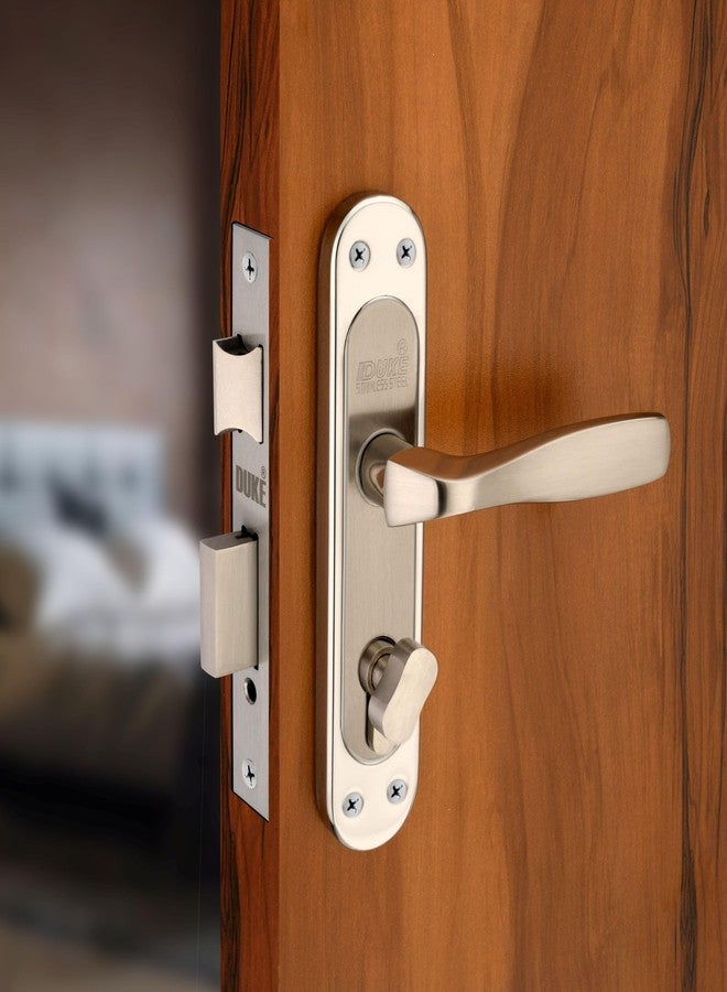 DUKElocks Duke Mortice Door Lock Set 1004 SS CY for Main Door, Kitchen, Bedroom, Office, Hotel Brass Lock Body with Brass Cylinder Stainless Steel Colour 190 MM (8 INCH) - Image 1
