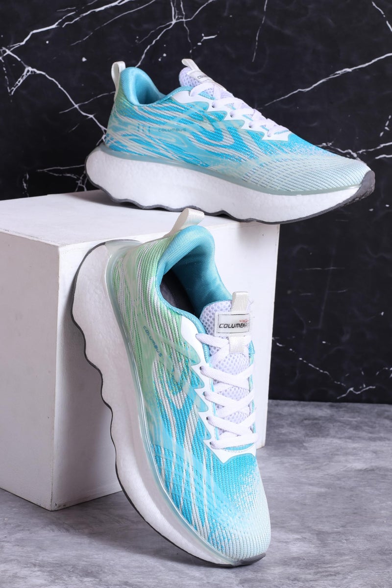 Columbus Viper Sports Shoes - Running Shoes|Walking Shoes| Training & Gym Shoe | Outdoors Shoe for Men (Aqua & Green), UK 6 - Image 2