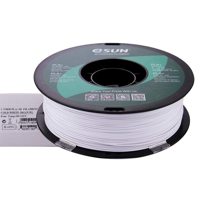eSUN PLA PRO (PLA+) 3D Printer Filament, Dimensional Accuracy +/- 0.03mm, 1kg, Plastic Spool, 1.75mm, Cool White - Image 3