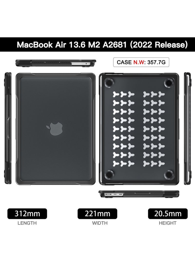 Captaintech MacBook Air 13.6" Case (2022-2024 M2/M3) - Heavy Duty Dual Layer Hard Shell with Kickstand for A2681/A3113 Models - Image 3