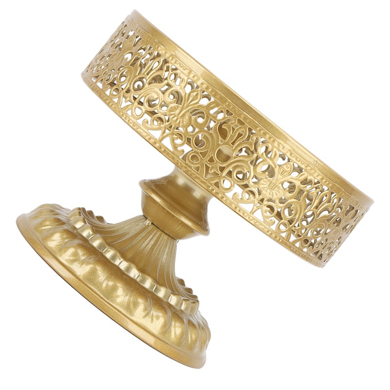 Dessert Stand Golden Cake Holder Lace Design Easy Assembly Round Treat Display for Party S - Image 5