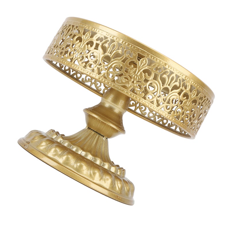 Dessert Stand Golden Cake Holder Lace Design Easy Assembly Round Treat Display for Party S - Image 4