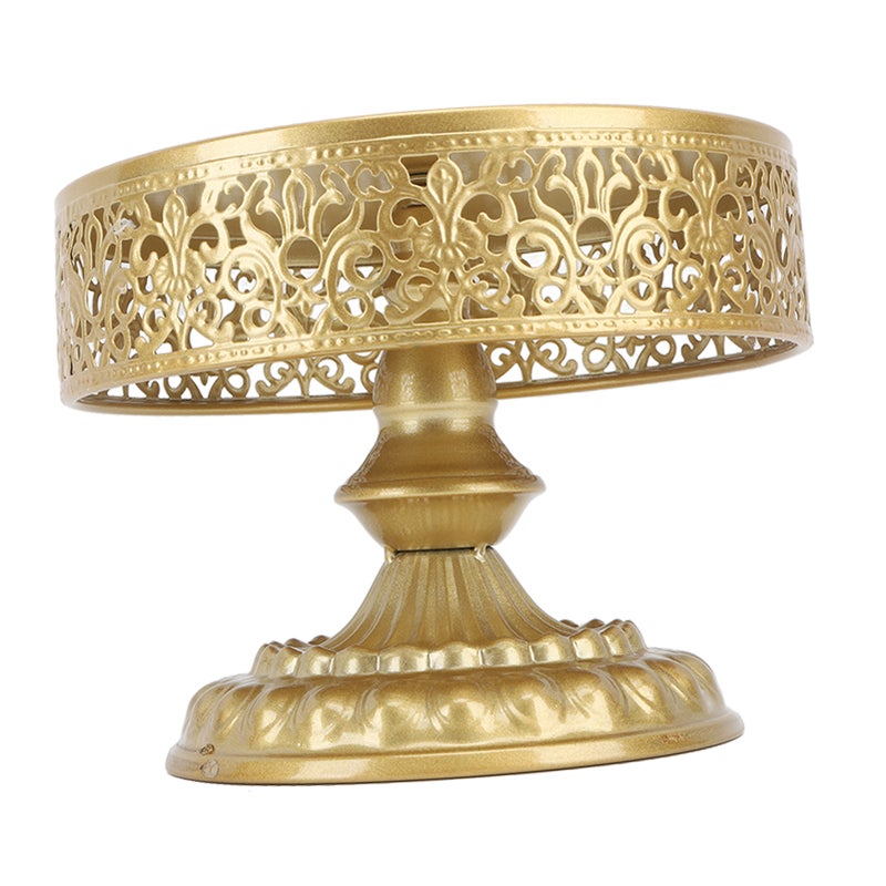 Dessert Stand Golden Cake Holder Lace Design Easy Assembly Round Treat Display for Party S - Image 1