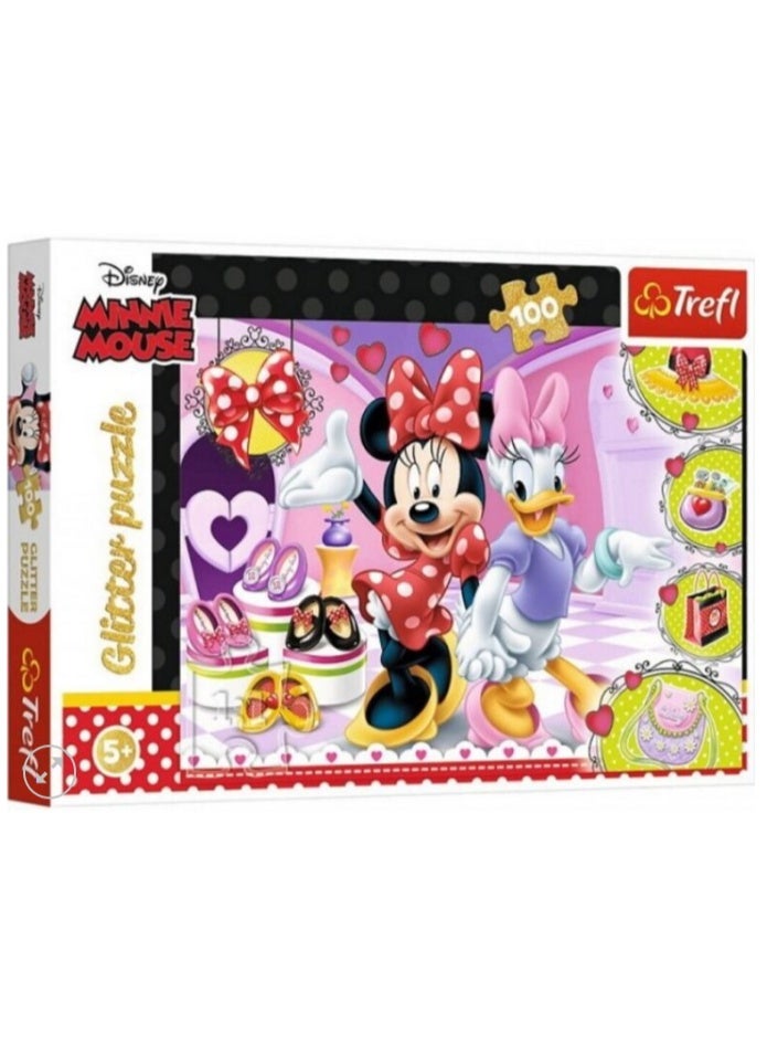 Trefl Glitter Puzzle: Minnie and Trinkets Jigsaw Puzzle