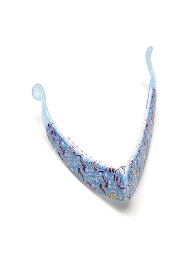 بيردوير مشابك شعر بيردوير كبيرة الحجم متعددة الألوان مصنوعة من مادة الأكريليك المطاطية المستوردة على شكل موزة للنساء (متعددة الألوان) | مشابك شعر (عبوة من 3 قطع مطبوعة) - Image 3