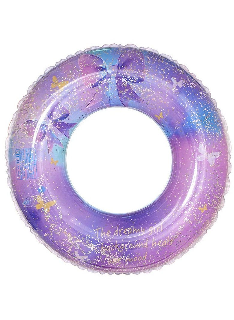 Goolsky Adult Inflatable Swim Ring with Bowknot Design – 90cm Thickened PVC Underarm Float for Outdoor Pool & Beach - Image 1