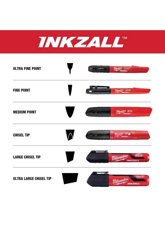 ميلواكي 48-22-3104 قلم تحديد Inkzall، رفيع، أسود، عبوة من 4 قطع - Image 3