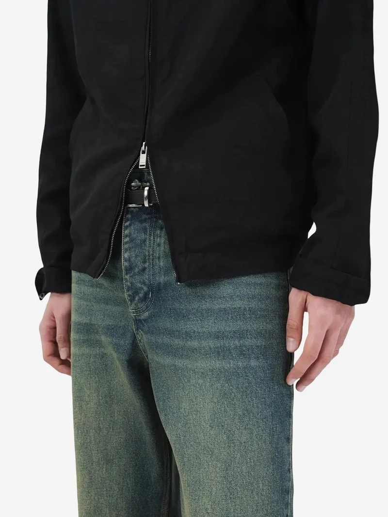 Giesto Black GIESTO Tencel Linen Jacket with Zipper for Men | Best Price UAE