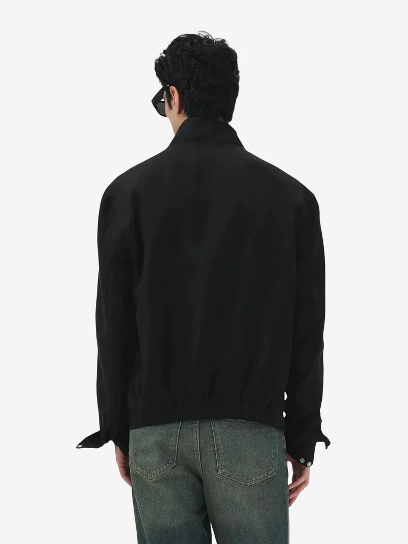 Giesto Black GIESTO Tencel Linen Jacket with Zipper for Men | Best Price UAE