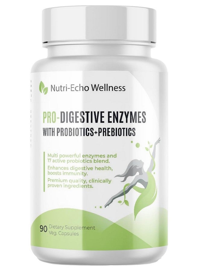 Nutri-Echo Wellness 900mg Blend of 16 Digestive Enzymes,17 Probiotics,5 Plants Complex with Natural enzymes, and 3 Sea Vegetables for Digestive & Gut Health, Bloating&Meal Time Discomfort-90 Capsules - Image 1