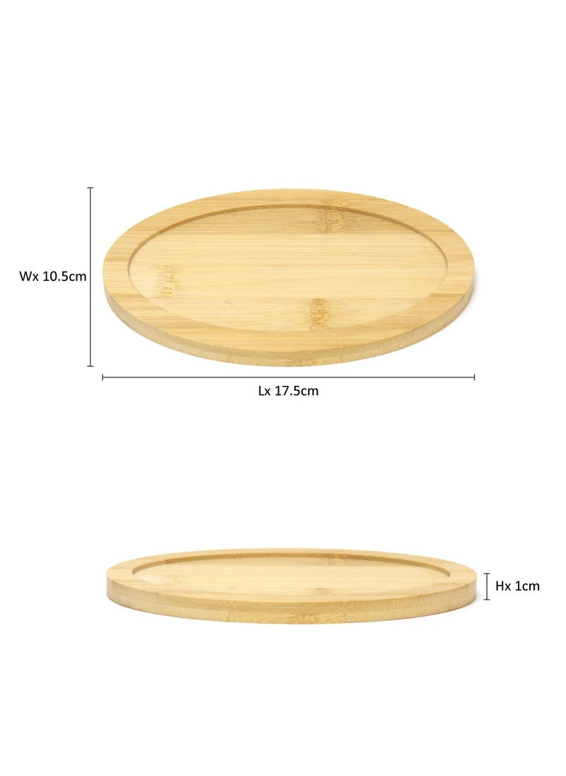 BLACKSTONE Cast Iron Mini Oval Skillet with Wooden Sizzler Plate 18cm  - Image 4