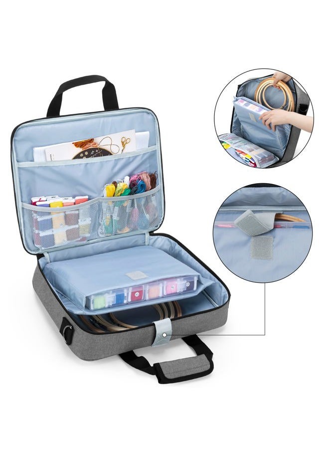 Luxja Carrying Bag for Embroidery Kit Gray CALX069-02 - Image 3