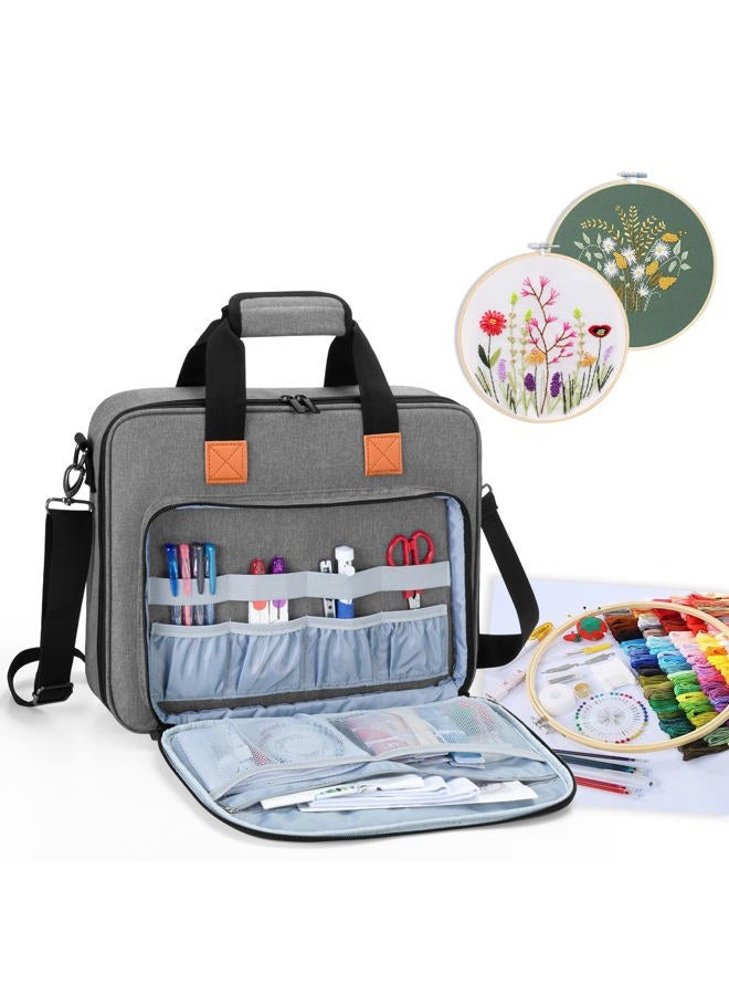 Luxja Carrying Bag for Embroidery Kit Gray CALX069-02 - Image 2