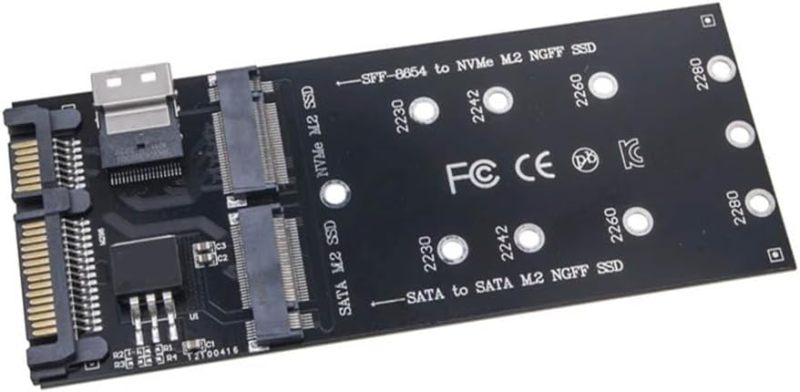 بطاقة محولة SATA M.2 لذاكرة صلبة SSD إلى محول بروتوكول SATA NVMe لقرص أقراص الصلبة إلى SFF-8654 بطاقة توسعة 2280 - Image 5