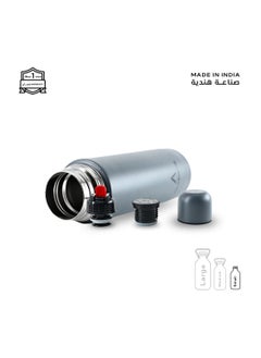 Atlasware Water bottle with a capacity of 500 ml, a stainless steel water bottle with two types of lid and a cup that keeps cold for 33 hours and keeps heat for 20 hours, Dark Grey  - Image 3