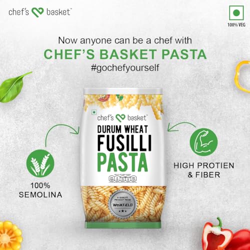 WeiKField Chef's Basket Fusilli Pasta 500 gm Pouch | Made With 100% Durum Wheat Semolina | 100% Suji | No Maida | Rich in Protein & Fibre | 100% Vegetarian | Non-Sticky Healthy Pasta - Image 3