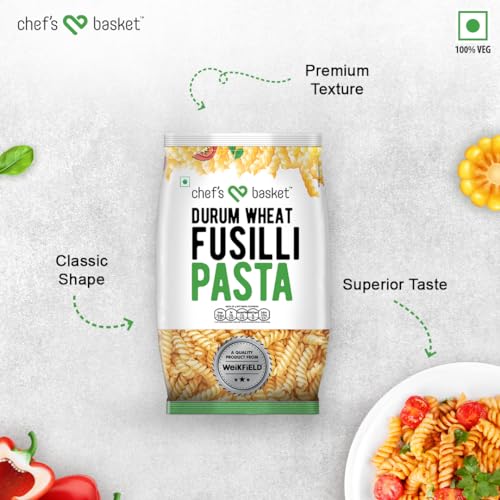 WeiKField Chef's Basket Fusilli Pasta 500 gm Pouch | Made With 100% Durum Wheat Semolina | 100% Suji | No Maida | Rich in Protein & Fibre | 100% Vegetarian | Non-Sticky Healthy Pasta - Image 5