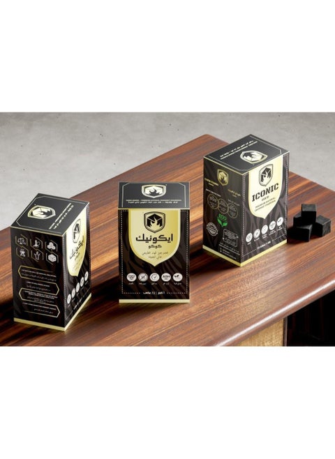 Iconic charcoal, natural charcoal cubes from coconut shells, 72 pieces, 3 boxes