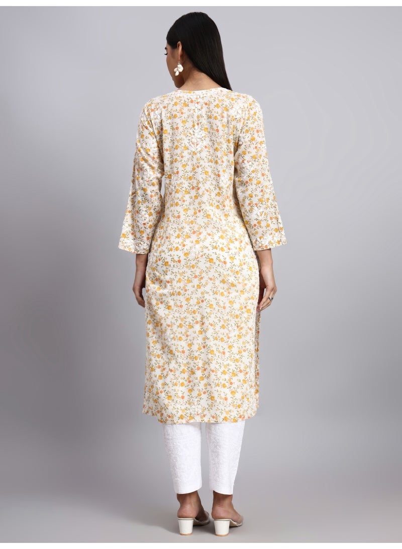 Alaya Hand Embroidered Chikankari Cotton Kurta-AL4105 - Image 3