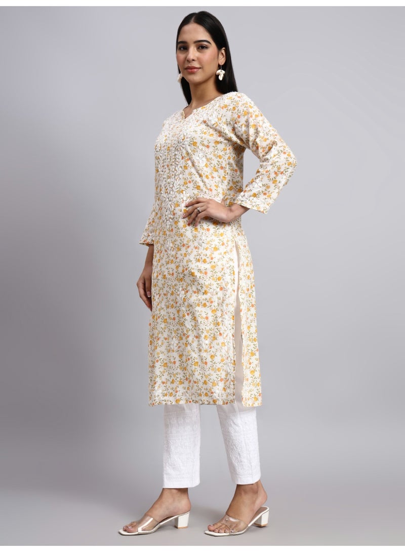 Alaya Hand Embroidered Chikankari Cotton Kurta-AL4105 - Image 4