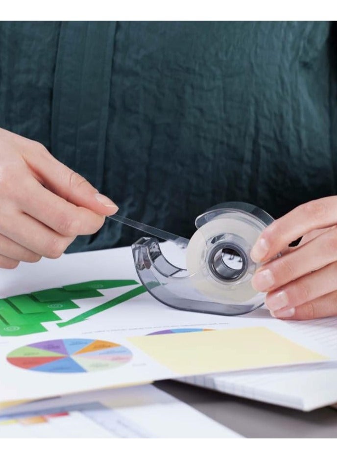 UHU 1-Piece Rollafix Transparent Stationery Office Adhesive Tape With Dispenser 19mm Width - Image 3