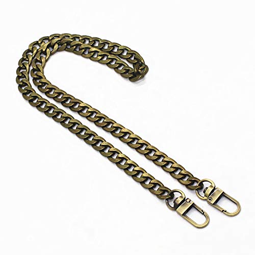 Model Worker DIY Iron Flat Chain Strap Handbag Chains Purse Chain Straps Shoulder Cross Body Replacement Straps with Metal Buckles (31.5", Bronze) - Image 1