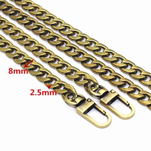 Model Worker DIY Iron Flat Chain Strap Handbag Chains Purse Chain Straps Shoulder Cross Body Replacement Straps with Metal Buckles (31.5", Bronze) - Image 3