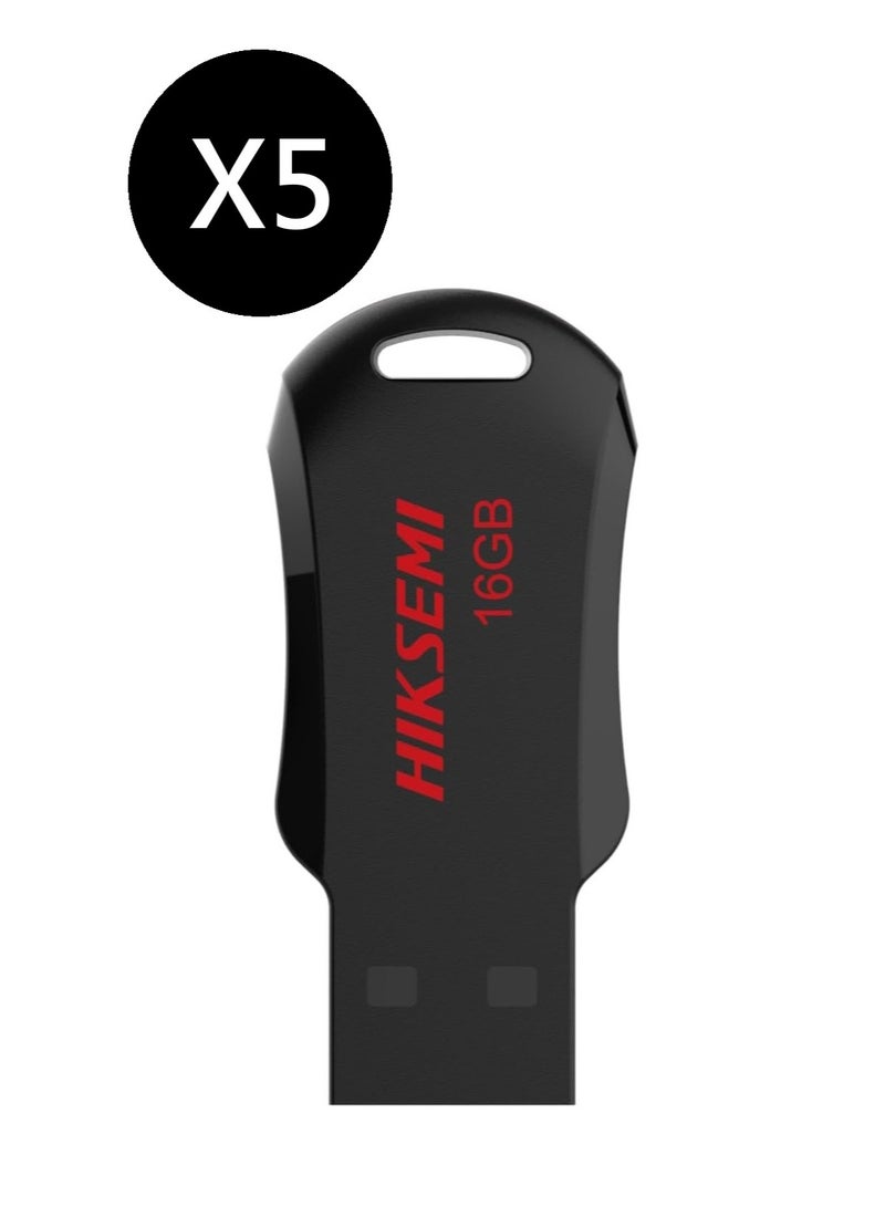 HIKSEMI Bundle Of 5 16GB USB 2.0 NRB Pendrive, Black | hs-usb-m200r 16g |