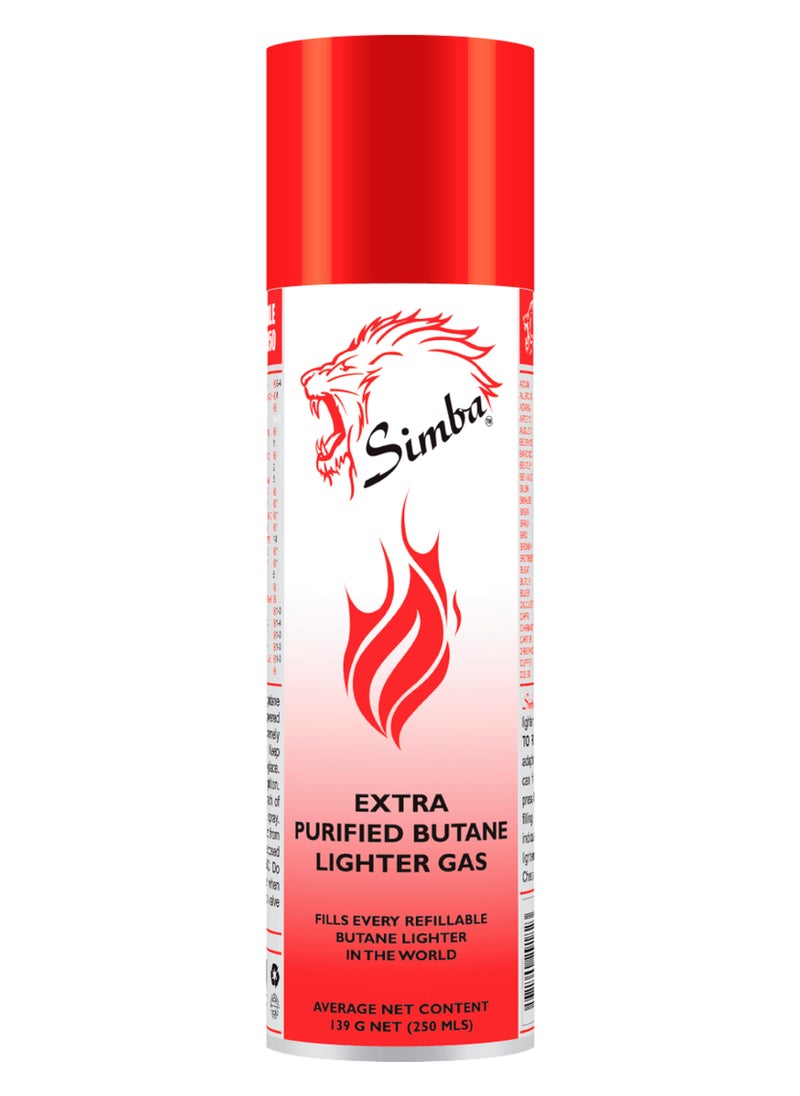 Simba 12-Pieces Extra Purified Butane Lighter Gas 250ml  - Image 2